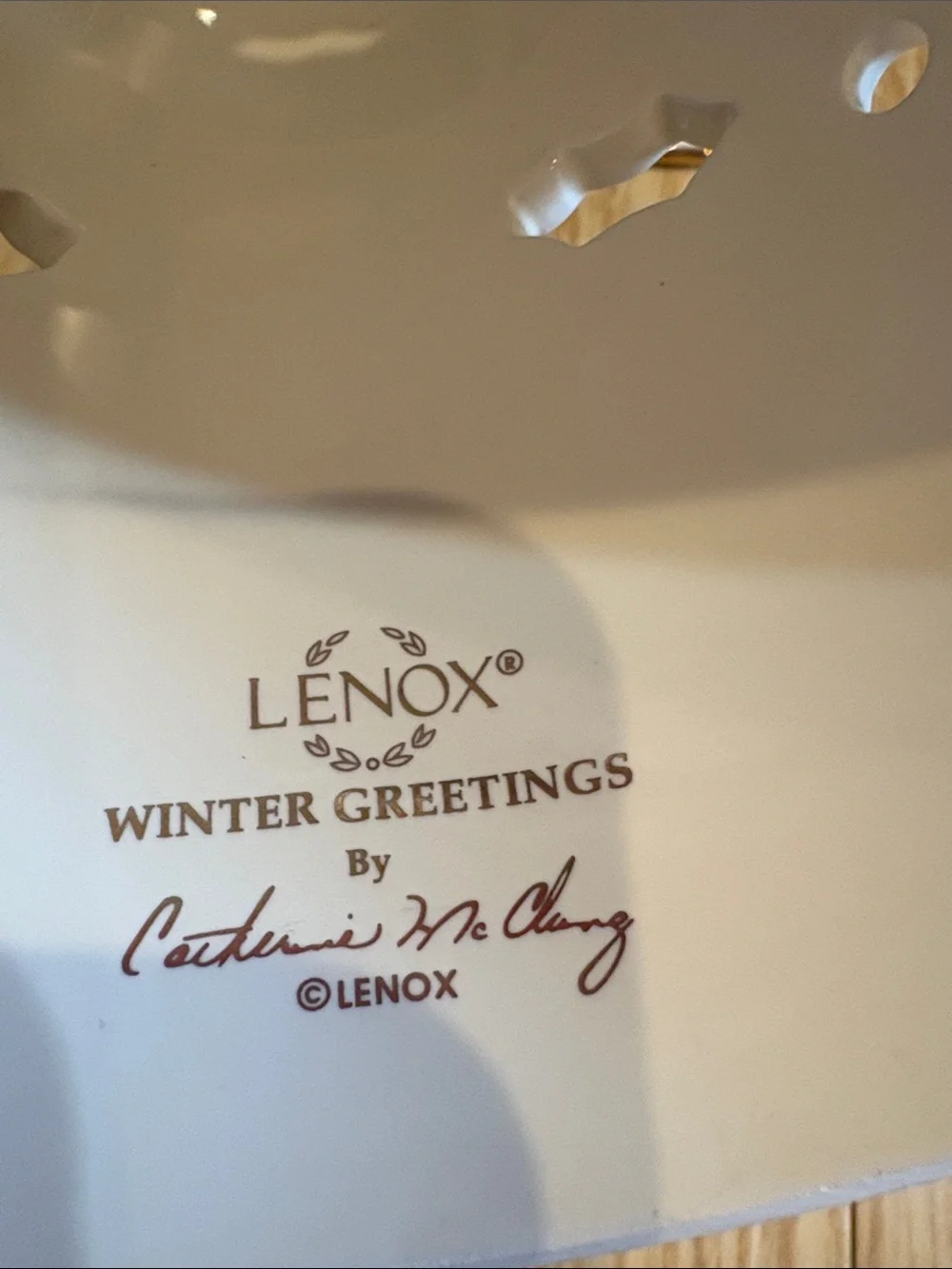 Lenox Holiday Winter Greetings Porcelain Votive Candle Lamp & Shade, 13.5-in Tal